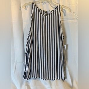 Black and White Striped Women's Top
